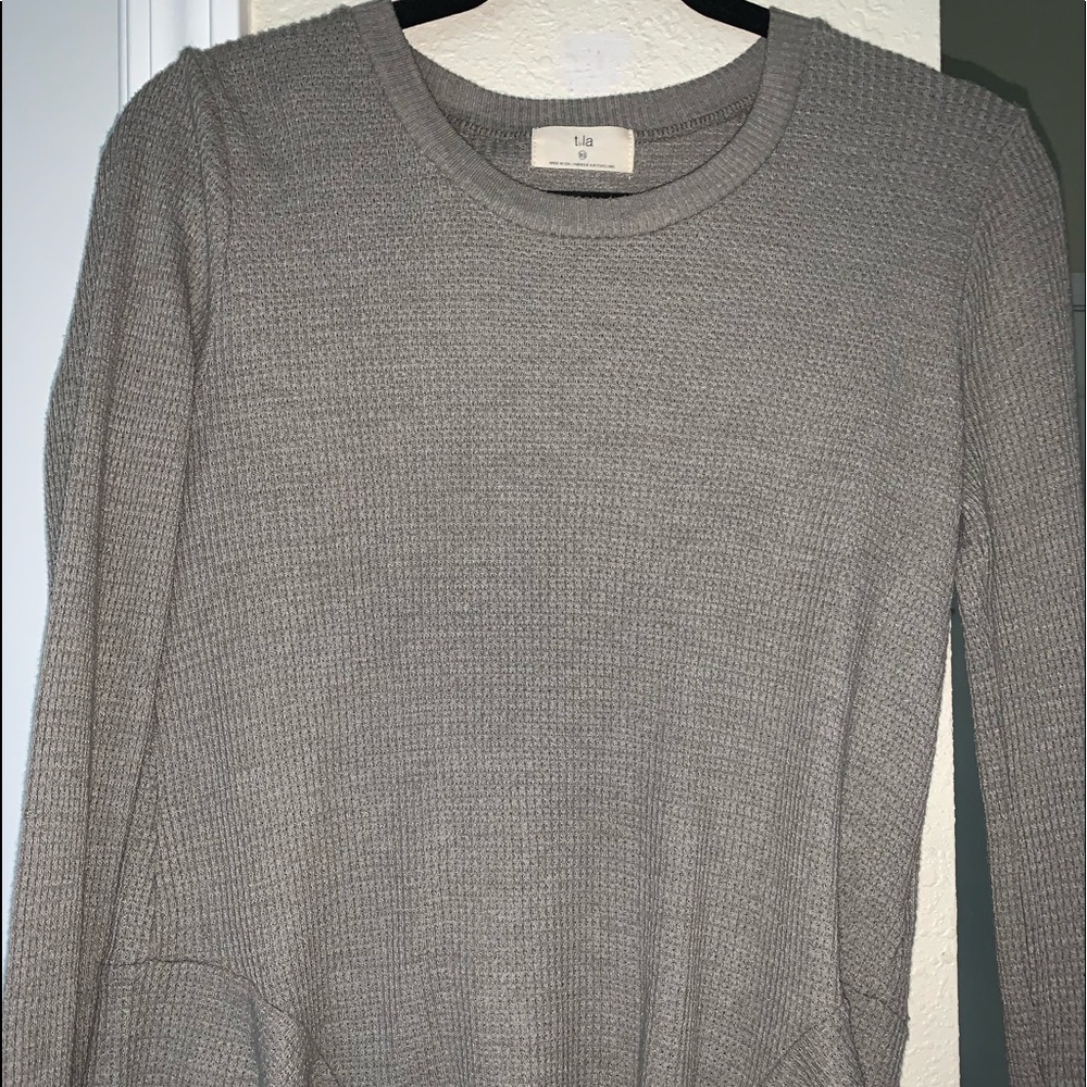 Long sleeve waffle knit